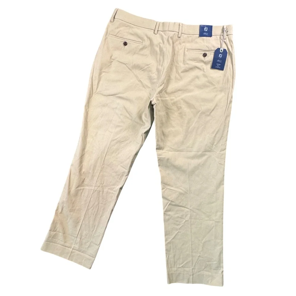 FootJoy 1857 Modern Golf Lifestyle Pants Mens 38x30 Khaki Tan Cotton Stretch NWT